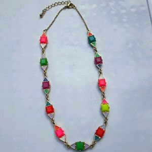 Geometric Neon Gold Necklace